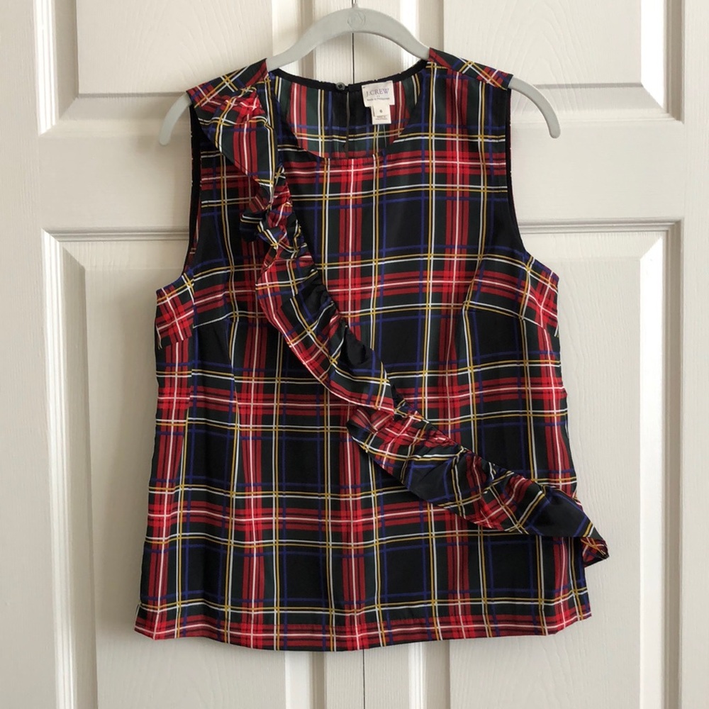 JCrew tartan sleeveless top